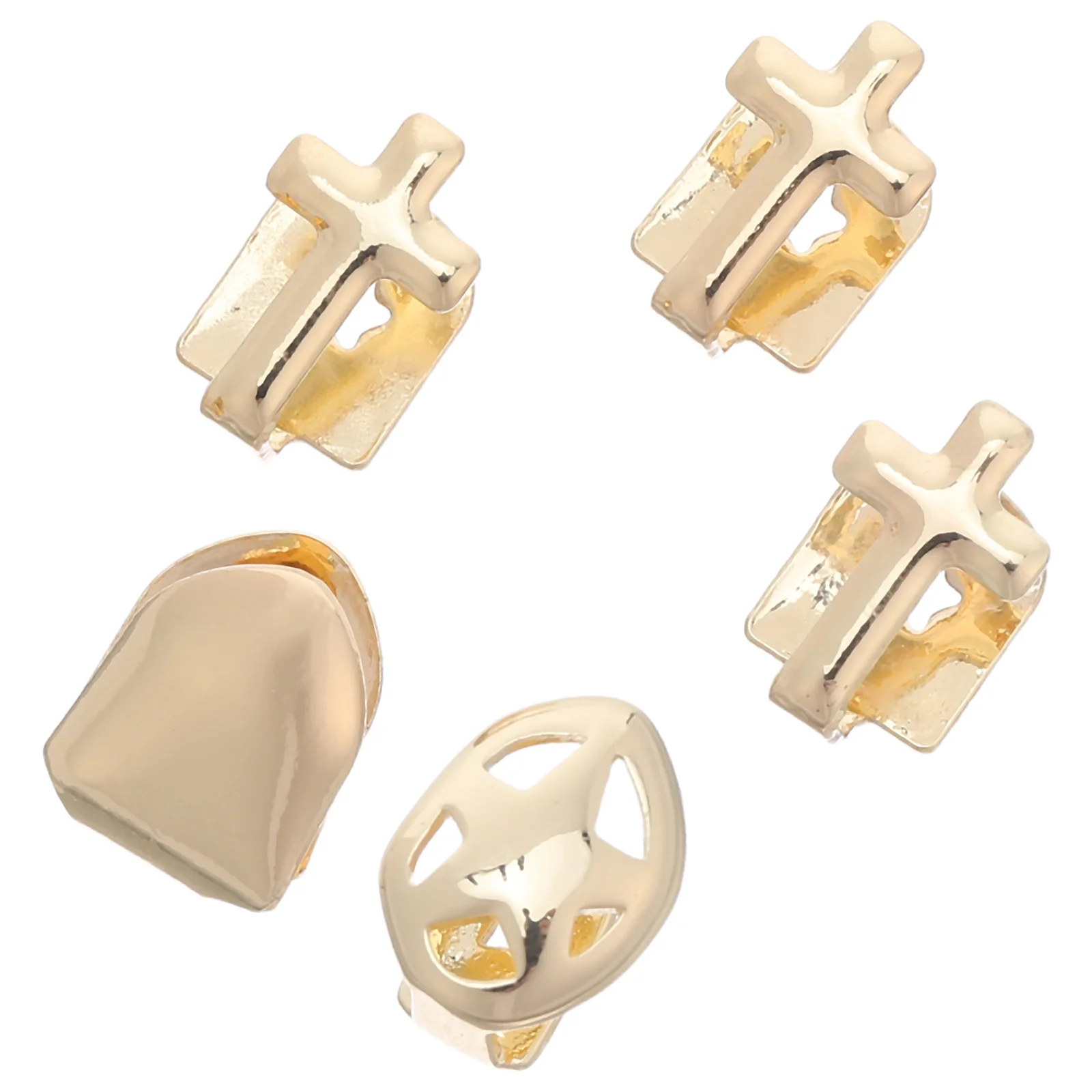 Parrillas para dientes de Hip Hop con cruz de cobre, joyería para disfraz de Halloween, gorros para dientes, accesorios para rapero, suministros para fiestas, joyería para dientes