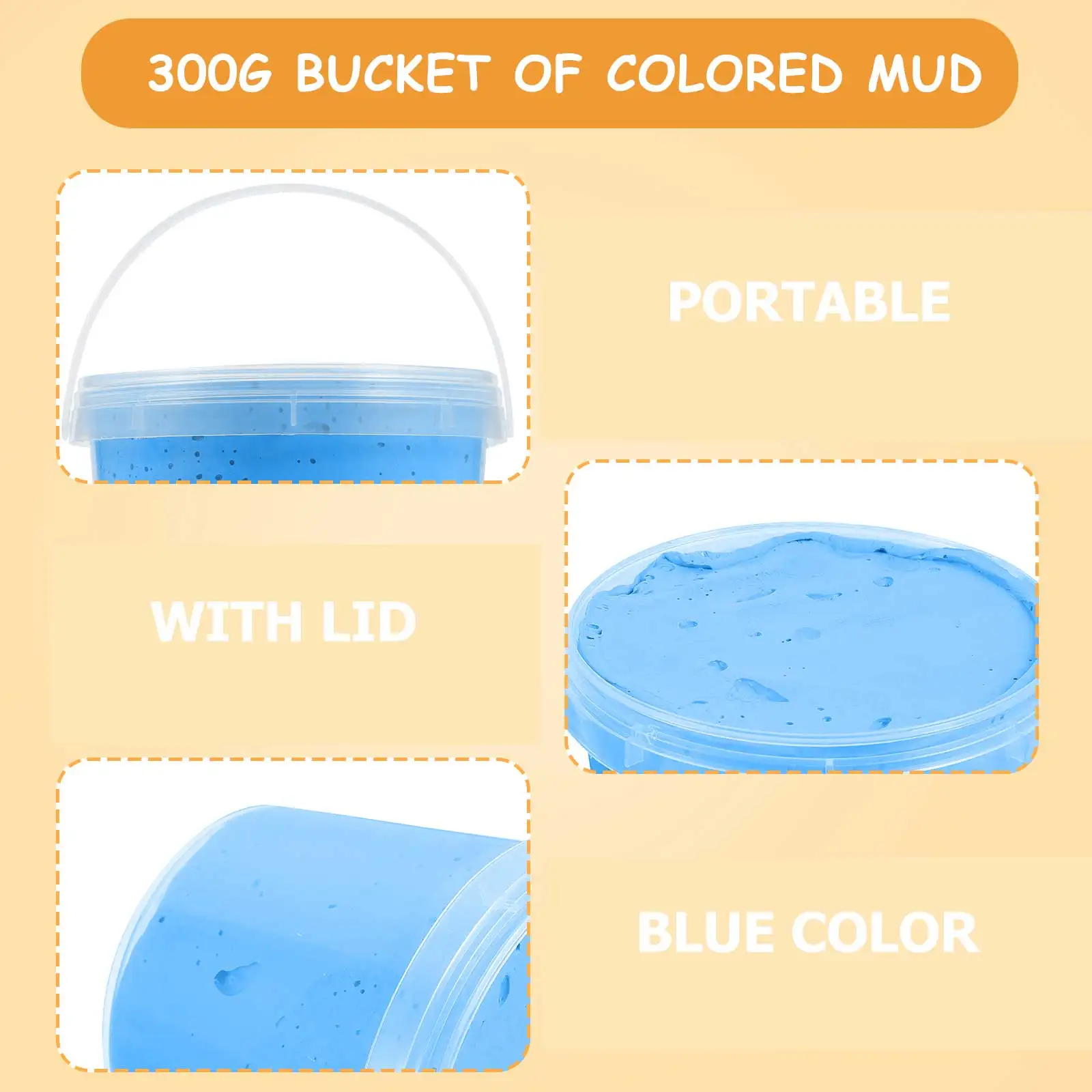 

2 Pcs 300g Bucket Ultra Light Clay Kids Toys Sky Blue Non Hardening Modeling Dough DIY Plasticine Clay Educational Plaything