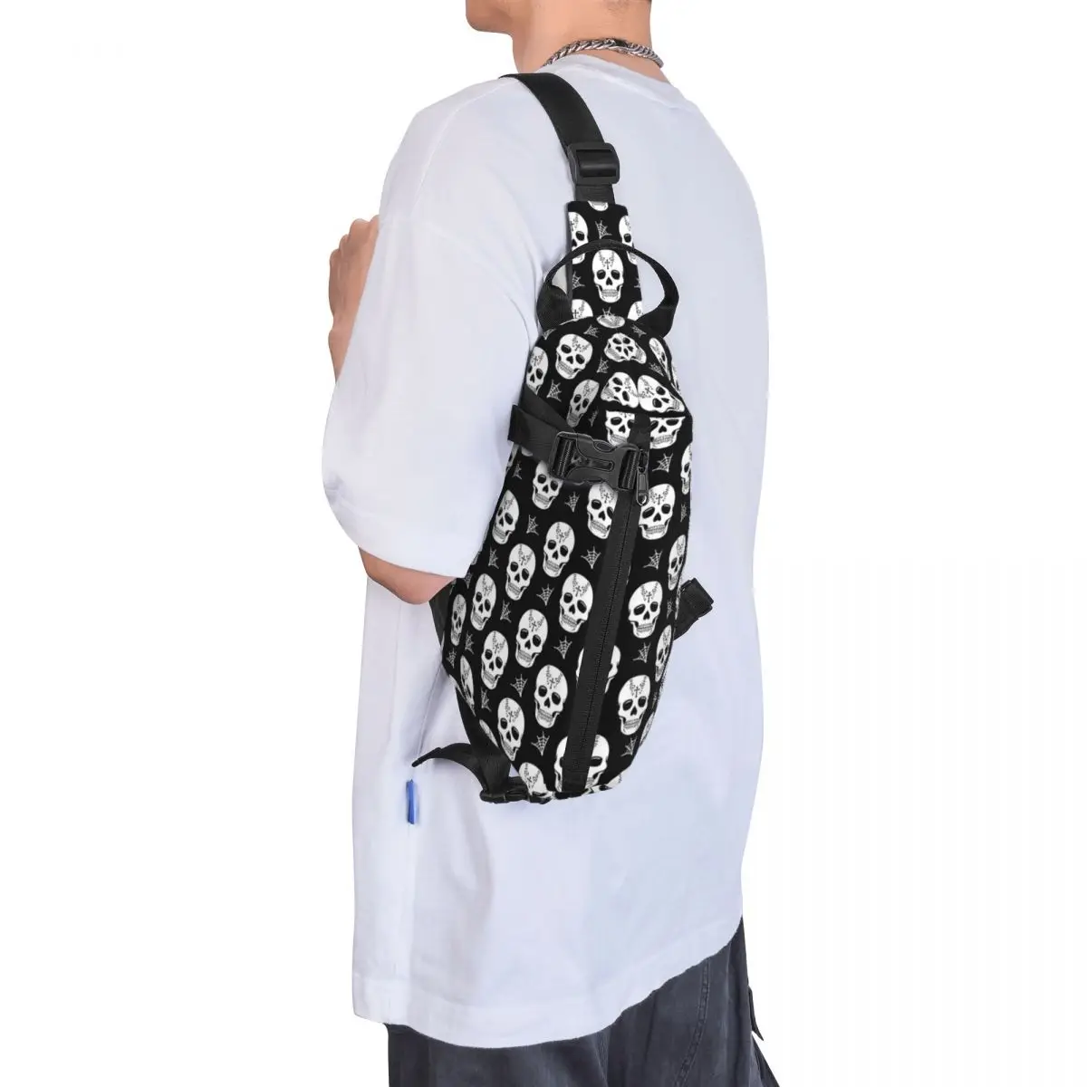 Sugar Skull Mexican Skull Shoulder Bags Chest Cross Chest Bag Diagonally Casual Man Messenger Bag