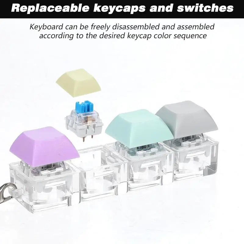 Stress Relief Keyboard Switch Tester, 4 Switches with Carabiner,  Fidget Toy for Adults, Fun Typing Experience for Kids view 5