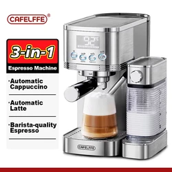 Cafelffe Coffee machine Automatic cafeteria Cappuccino Latte Espresso maker Fully Automatic Milk Froth Stainless Steels 3in1