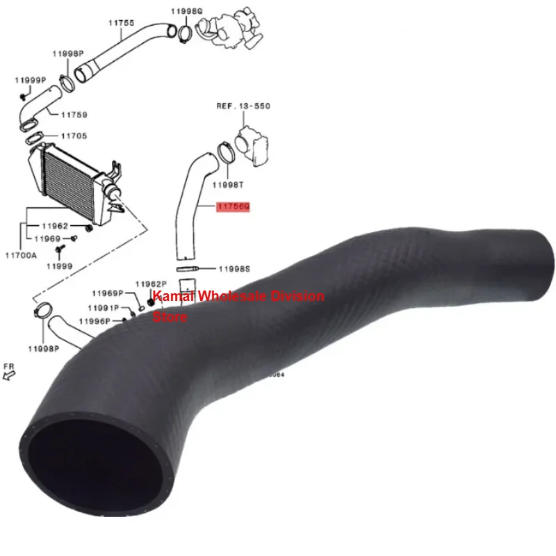Intercooler Outlet Air Hose For Mitsubishi L200 Triton IV V Pajero Sport Nativa II 2008-2016 4D56 2.5D 1505A850 1505A088