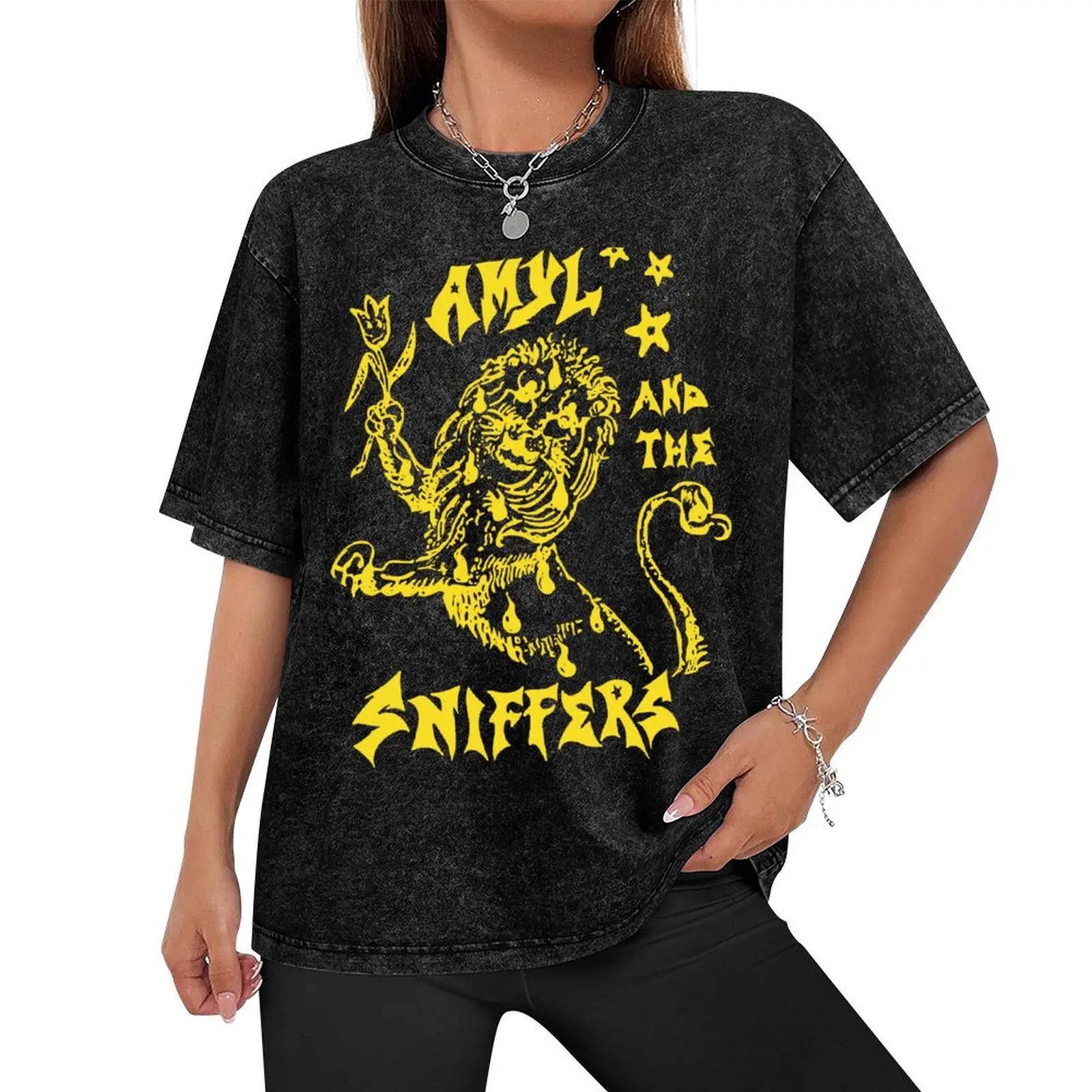 amyl and the sniffers T-Shirt blue archive plain mens t shirts casual stylish