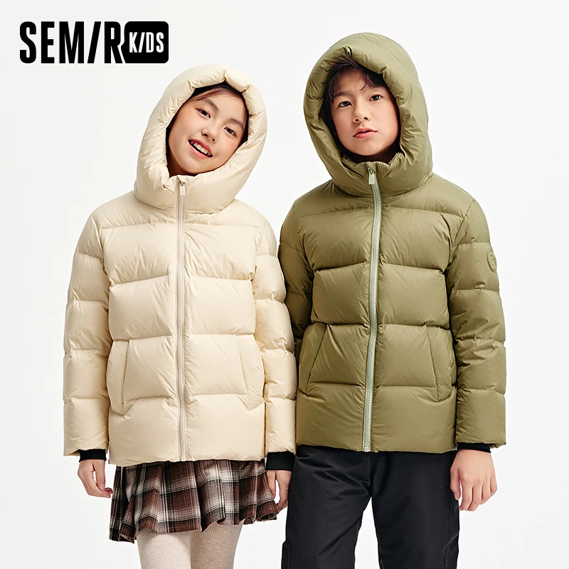 Semir Children's Down Jacket 2024 New Warm Goose Down Coat Winter Three-Proof Parent-Child Outfits Boys' and Girls'  Wear