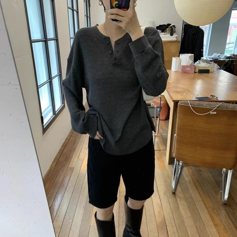 Loose Casual  Color round Ne Long Sve Hoodie Nice2025 Autumn Collection Comfortable Breathable Women's Sweatirt