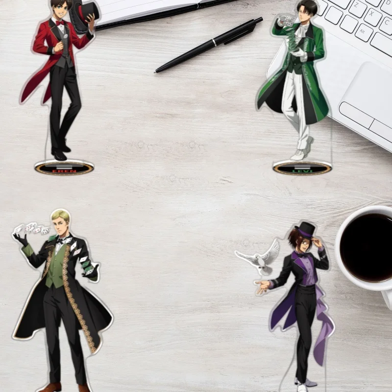 15Cm Acrylic Standees for Attack On Titan Eren Yeager Levi Ackerman Erwin Smith Anime Character Peripheral Standing Desktop Gift