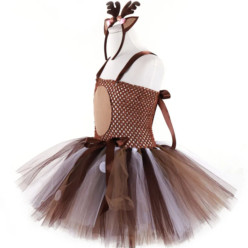 لطيف الاطفال كبير البرقوق الغزلان تلعب فستان الفتيات مأدبة ثوب مسائي احتفالي الفتيات تأثيري حلي تزلف تنورة