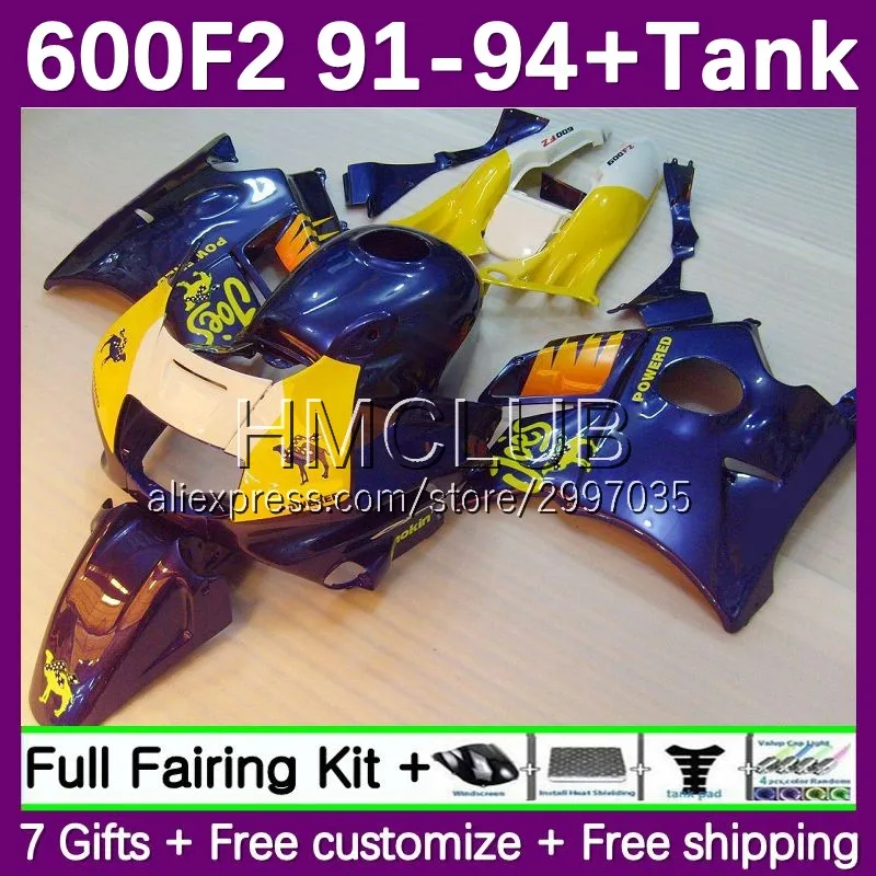 Fairing +Tank For HONDA CBR600 CBR 600F2 600 F2 FS CC 1No.89 CBR600F2 1991 1992 1993 1994 CBR600FS 91 92 93 94 Body CAMEL blue