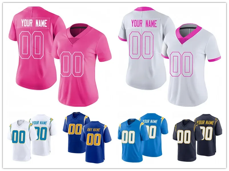 

Custom Los Angeles Men Women Youth Football Jersey #10 Justin Herbert #52 Khalil Mack #97 Joey Bosa #15 Ladd McConkey