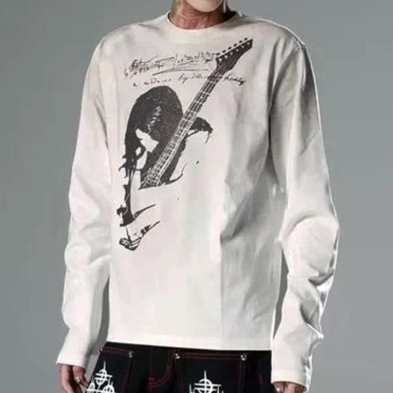 Japanese Subculture Retro Women Long Sleeve T Shirt Streetwear Hip Hop Gothic Harajuku Grunge Tops Punk Tees 2025 Autumn New