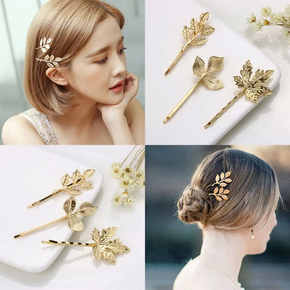 Hair Accessories Metal Hair Styling Tool Bride Hairpins Barrettes Leaf Shape Women Hair Clip