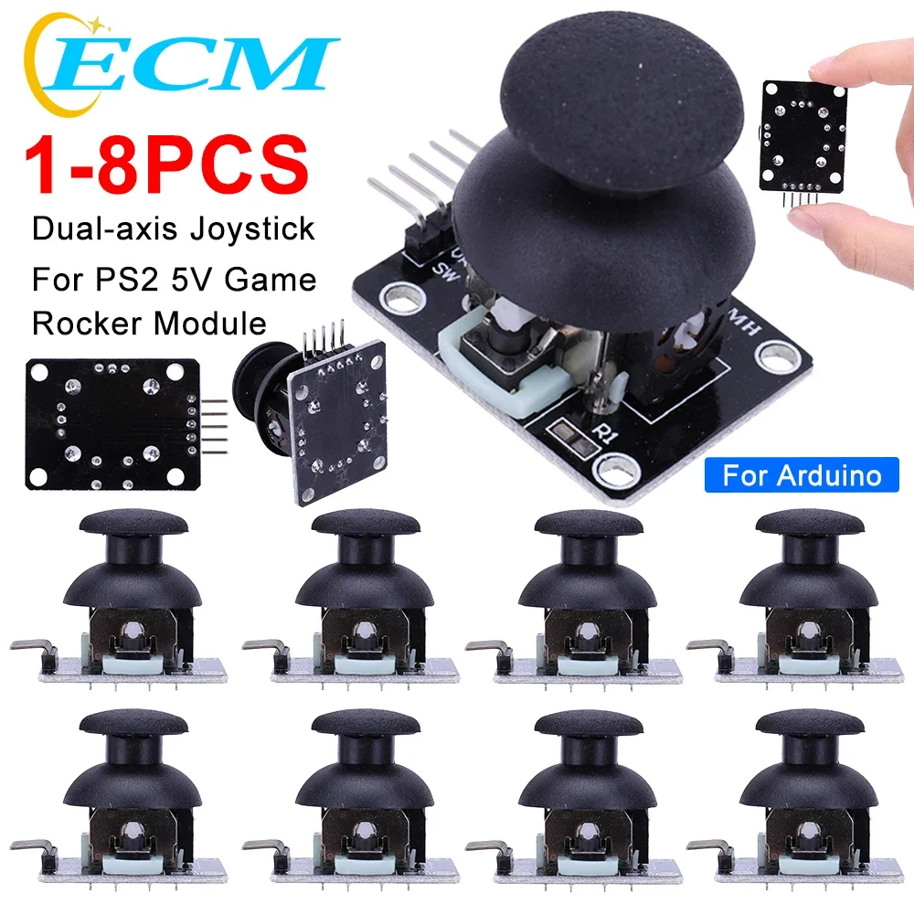 1-8PCS Dual-axis Joystick for PS2 5V Game Rocker Module for PS2 Joystick Control Lever Sensor KY-023 Rated 4.9/5 For Arduino