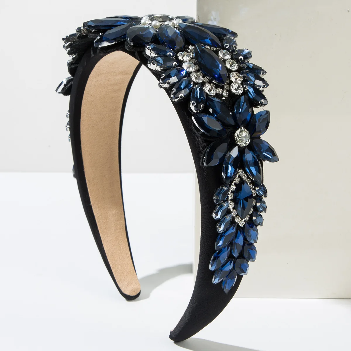 Baroque Heavy Industry Hair Accessories Super Flash Crystal Flower Glass Drill Bit Hoop Women's Fashion Retro Sponge Hair Access 3