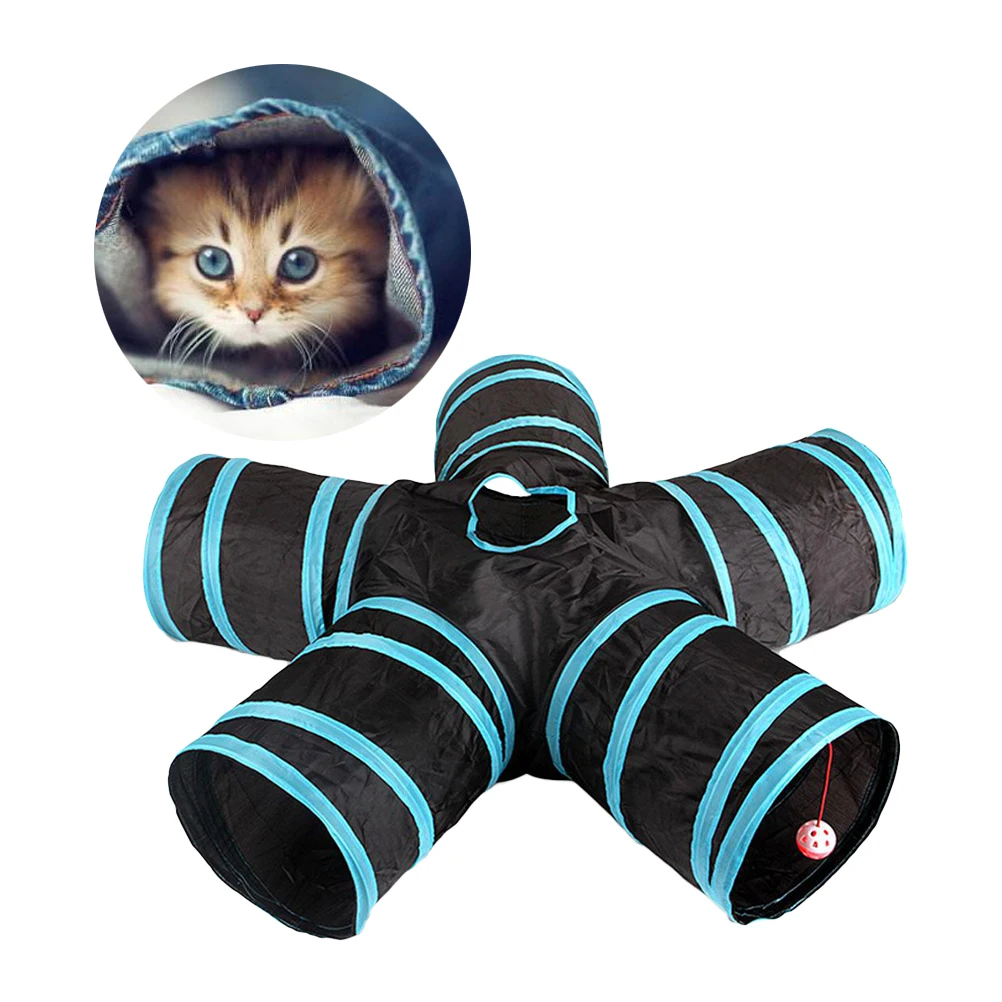 

5 Way Paper Tunnel Foldable Cat Tunnels Channel Small Pet House Dog Toy Animal Tunnel Hamster Tube Pet Supplies