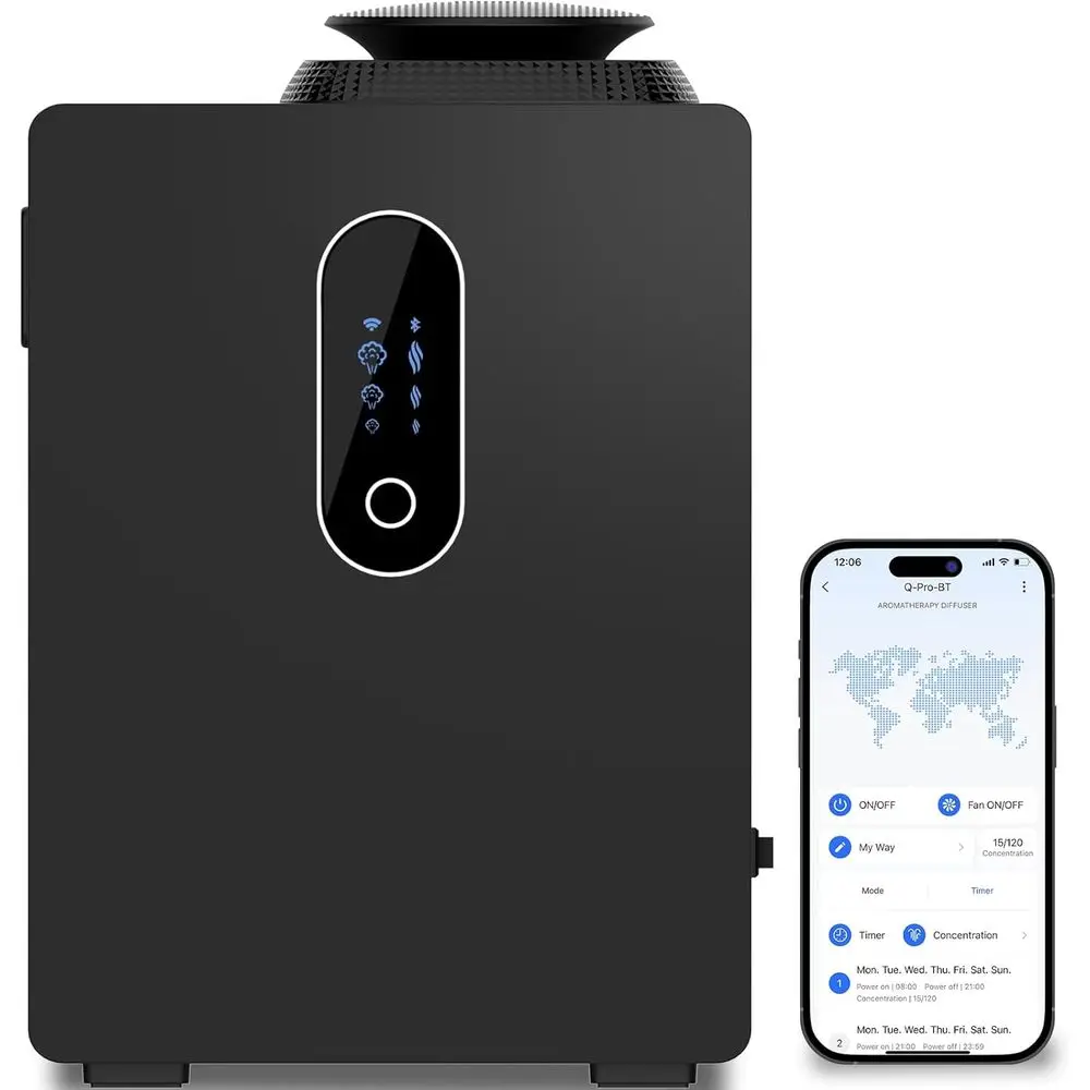 

2026 Upgraded HVAC Scent Diuser hine, Wii Control, Coverage 6000 Sq.t, Scent Air hine or Home 1000ML, WaterlCold Air Aromatherap