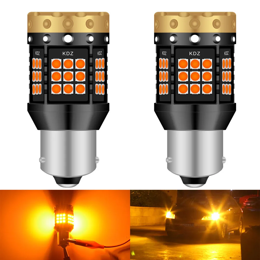 

2Pcs BAU15S PY21W 1156 LED Bulb Canbus No Hyper Flash Amber Super Bright Car Turn Signal Light Auto Led Lights Plug and Play 24V