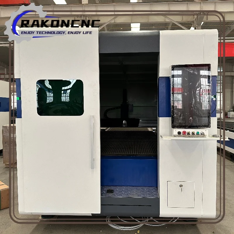CNC 금속절단기 Enclosed Full Cover 5*10ft' Raycus Max 3000W 6KW 12000w Cnc Fiber Lazer Cutter 4kw Metal Cutting Machine