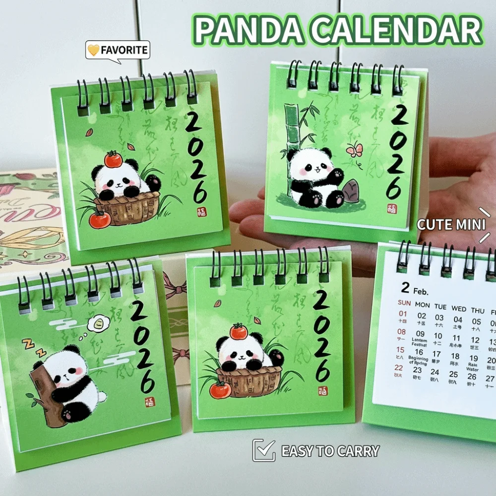 

Chinese Style Mini Desktop Paper Calendar Yearly Multi-function Planner Scheduler Notebook Agenda Organizer Home Office Supplies