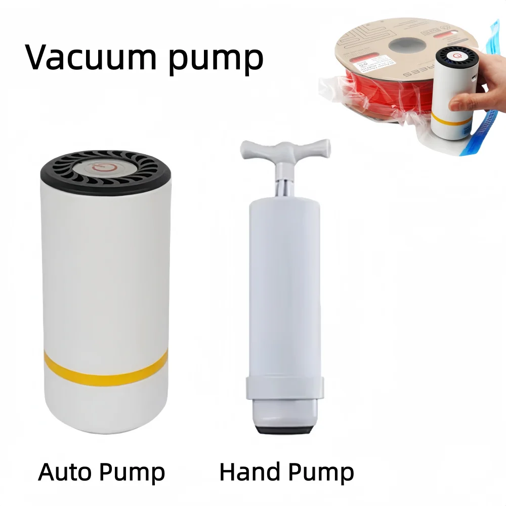 

USB Rechargeable Electric Automatic Pump and Manual Pump for PLA Vacuum Bag, Vacuum Sealer for 3D Printer Filament Storage Bags