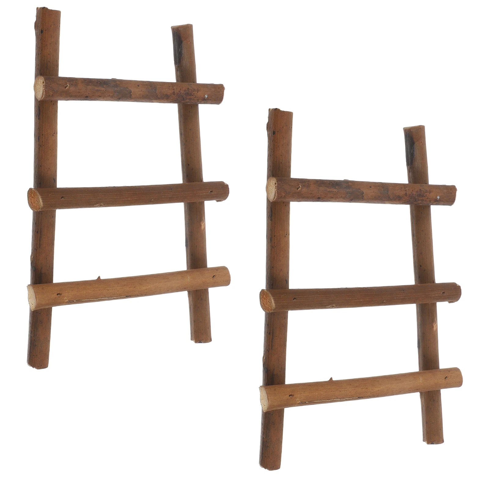 

2 Pcs Micro Landscape Ladder Mini Furniture Garden Prop Model Dollhouse Stairs Miniature Decorations for