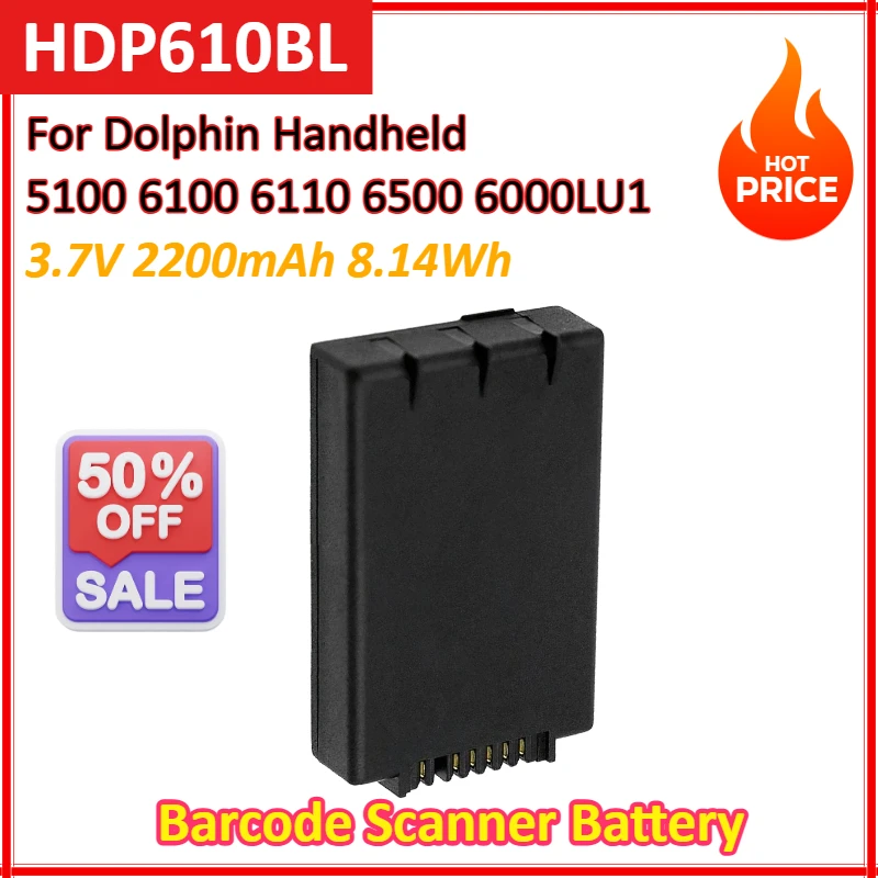

HDP610BL 3.7V 2200mAh 8.14Wh Barcode Scanner Battery for Dolphin Handheld for Honeywell ScanPal 5100 6100 6110 6500 6000LU1