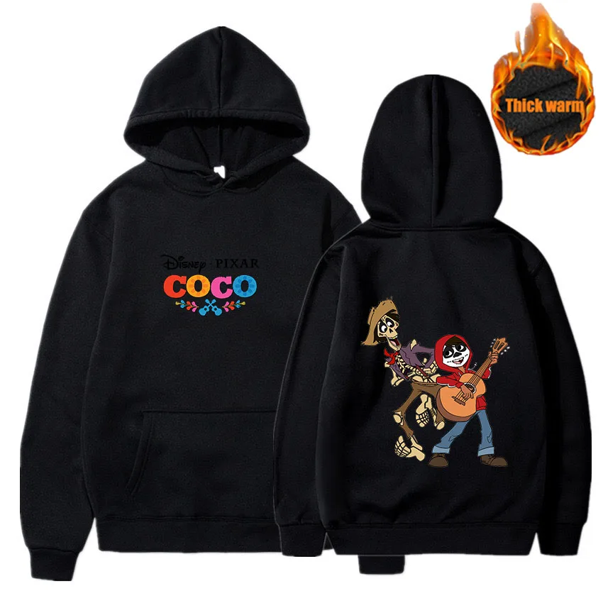 Disney Coco Women Men Casual Pullovers Hoodies Autumn Winter Long Sleeve Sweatshirt Streetwear Hooded Sweatshirts