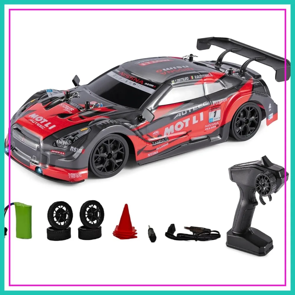 

2.4G 1:14 High Speed RC Drift Car, 28Km/H, 4WD Racing Fast RC Vehicle, Rechargeable Battery, LED Lights, Gift for Kids