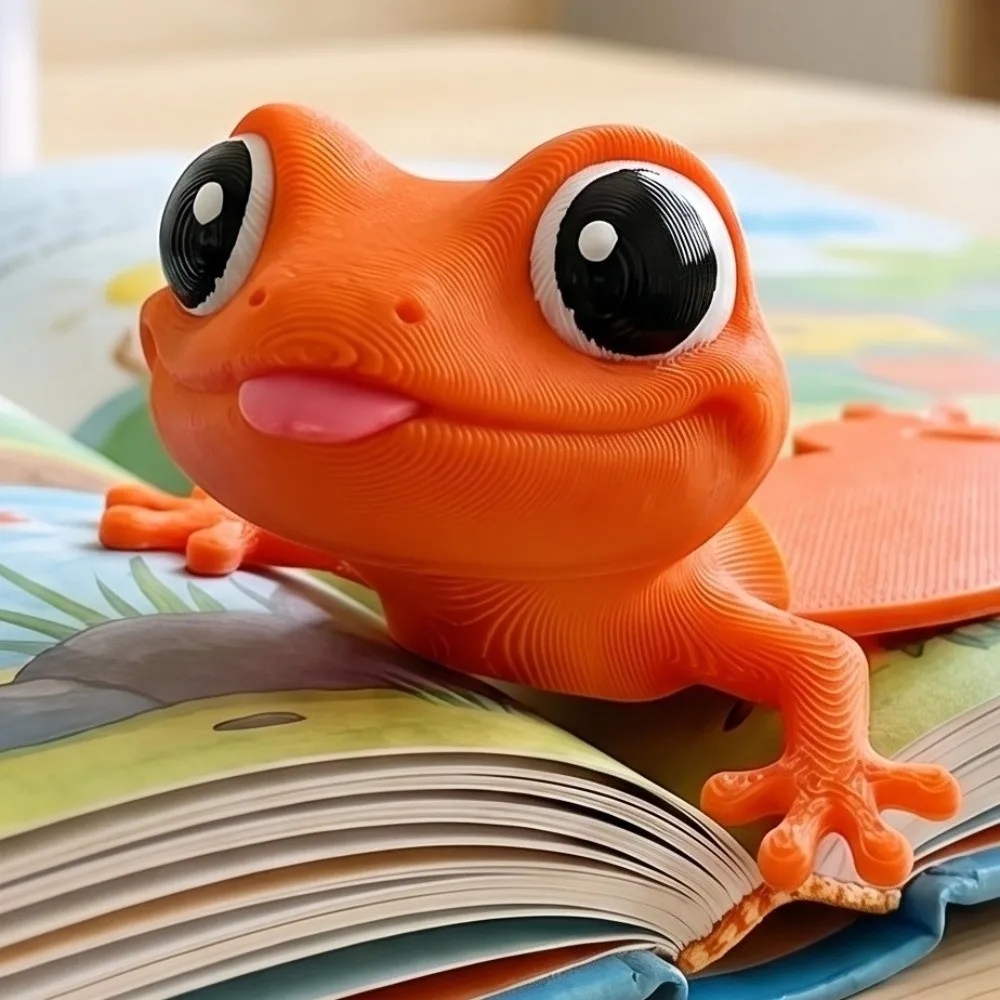 3D Printed Gecko Bookmark Cute Funny Reading Books Bookmark Quirky Multi-functional Big-Eyed Gecko Book Clip Students Supplies