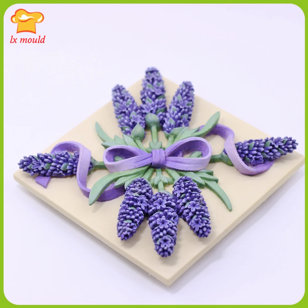 Lavender Silicone Fondant Cake Topper Mold Wax Soap Aromatherapy Plaster Mould Chocolate Sugarcraft Cake Decorating Baking Tools