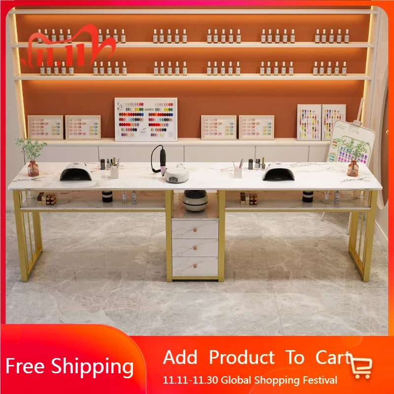 

Designer Trendy Nail Tables Stool Beauty Show Space Saving Nail Tables Individual Office Service Tisch Commercial Furniture