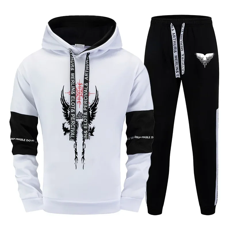 

2025 New Men's Sweatshirts Sweatpants Autumn Winter Casual Sport Tracksuit Urban Fashion Hooded Streetwear Jogging Hoodie Pants