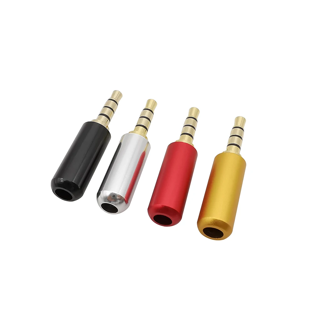 3.5mm 3/4 Poles Headphone Plug Stereo Male Gold Plated Audio Adapter 3.5 Hifi Speaker Earphone Jack AUX Solder Wire Connector