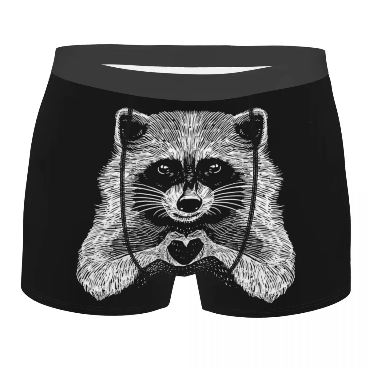 Custom Sexy Male Cool Cute Love Raccoon Underwear Racoon Panda Boxer Briefs Breathable Shorts Panties Underpants