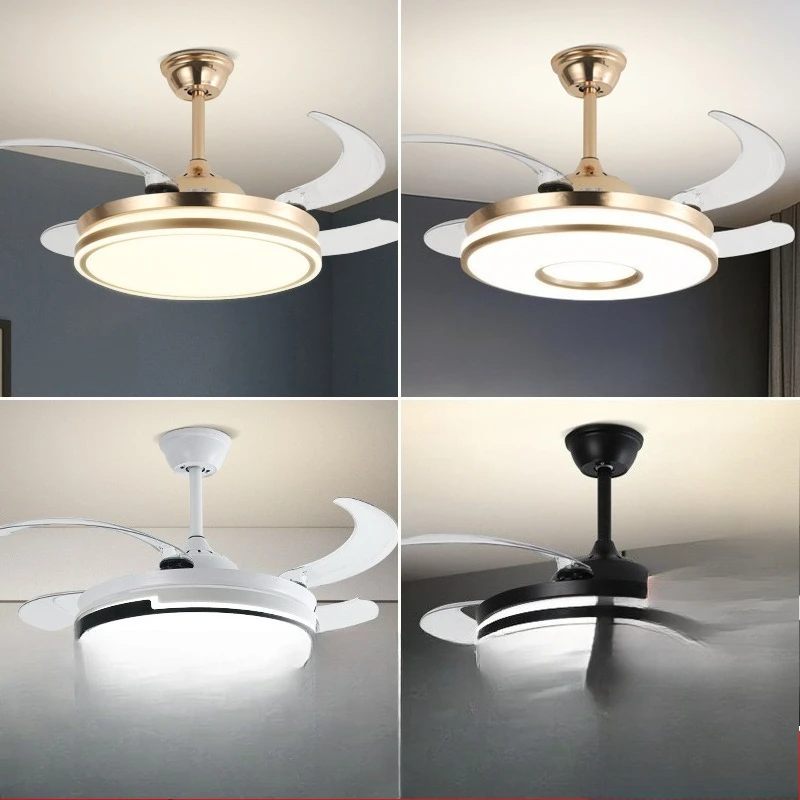 

Invisible Fan Light Modern Simple Dining Room Ceiling Fan Light Living Room Bedroom Household Fan Chandelier
