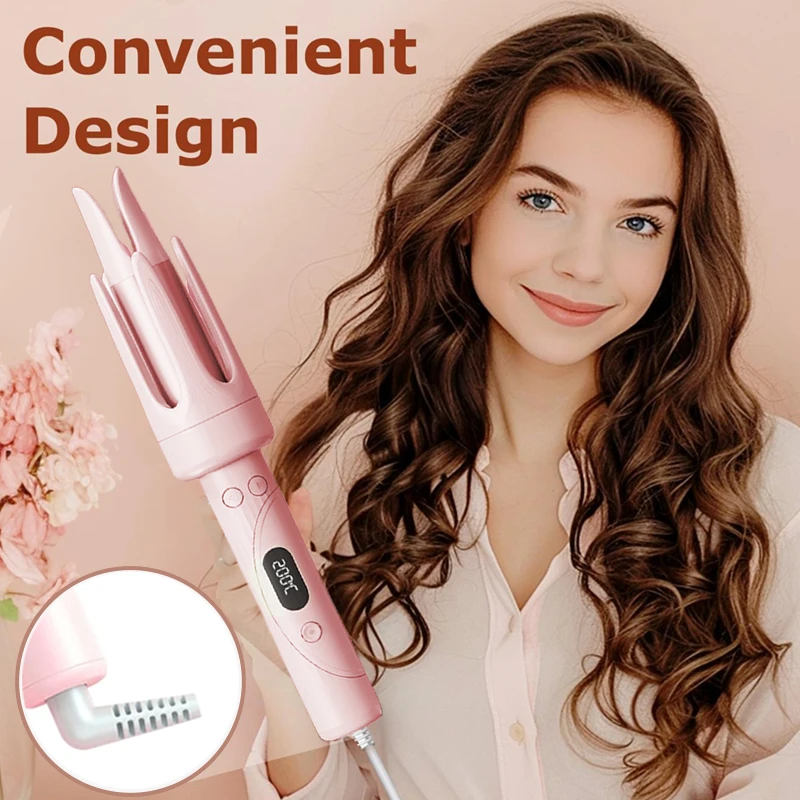 

Automatic Curling Iron Wand Voluminous Waves 32mm, Digital Display Tourmaline Ceramic Hair Curler with 4 Heat Settings Frizz-Fre