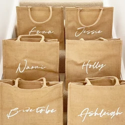 Personalized Wedding Bag Guest Wedding Gift Bag with Name Bridesmaid Jute Tote Bags Custom Wedding Bags 4 Sizes Available