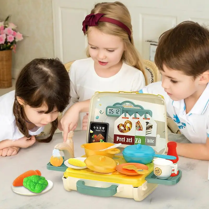 Pretend Pretend Play Handbag Set para Crianças, Interactive Kitchen Playset, Brinquedos Educativos para Crianças, Festa de aniversário