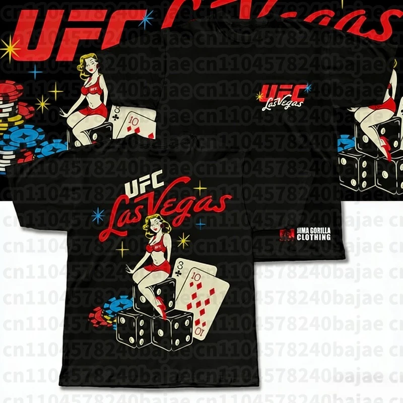 

UFC Boxing Men's 100% Pure Cotton Printed T-shirt Training Fighting GYM Mens Tops New Fashion Streetwear Tees Clothing