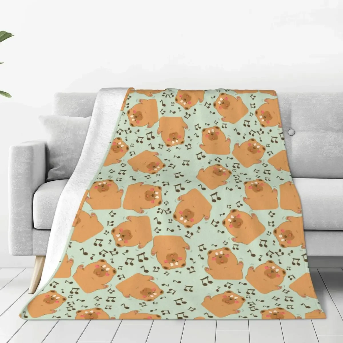 Chow Chow Dog Blanket Flannel Printed Cozy Lightweight Thin Throw Blankets for Bed Bedroom Bedspreads