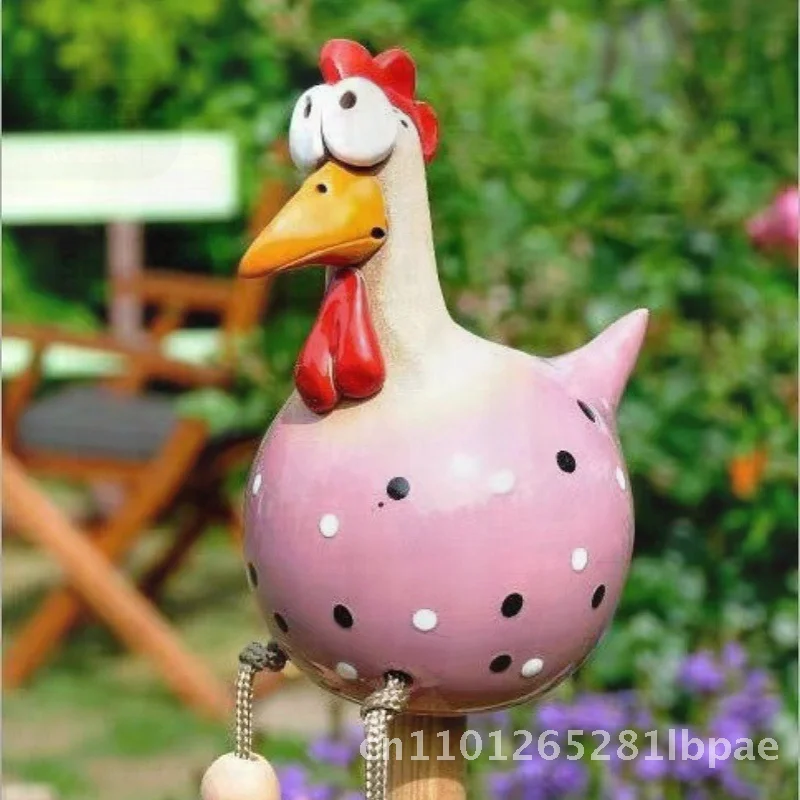 

Resin Long-footed Chicken Garden Ornaments Big Eye Hanging Foot Chicken Spring Breath Fence Cartoon Synthetic Resin Courtyard