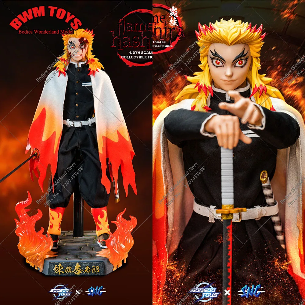 SC-001 1/6 Scale Collectible Japanese Classic Anime Demon Slayer Rengoku Kyoujurou 12 inches Action Fugure Model Toys for Fan