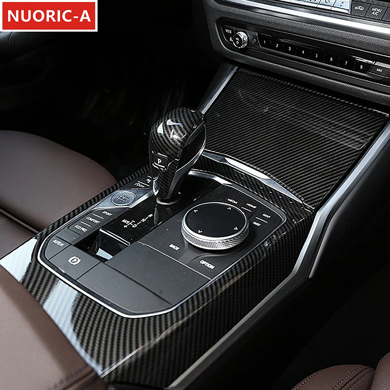 

Carbon Fiber Color Center Console Gear Shift Frame Decoration Cover Trim For BMW 3 Series G20 2020-2022 LHD Interior Accessories