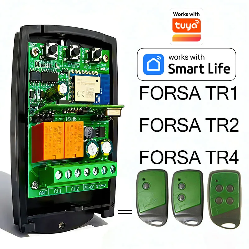 Compatibile Con Ricevitore Smart Wifi Tuya Per Telecomando Garage Forsa TR1 TR2 TR4 / Telecomandi Per Porte Garage / Controller 433Mhz-image