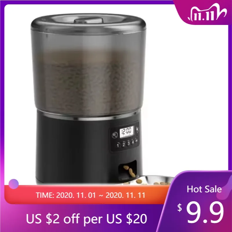 

4LSingle Bowl Smart Food Feeder WiFi Cat Feeder for Remote Feeding with APP Control Smart Automatic Cat Feeders