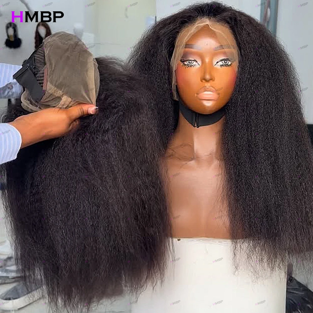 Kinky Straight 100% Human Hair Wigs 450 Density 360 HD Lace Frontal Wigs Pre Plucked For Women 16-36 Inch 360 Lace Frontal Wigs