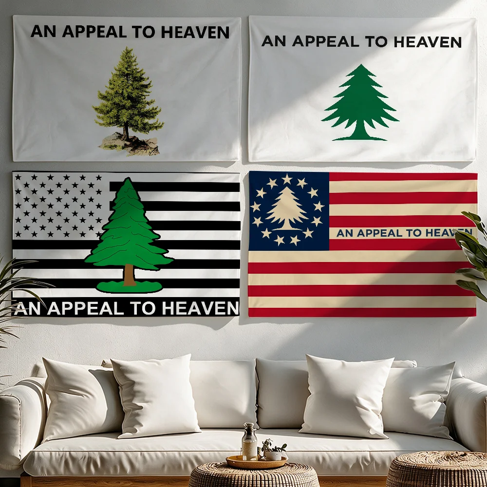 An Appeal to Heaven Pine Tree flag Tapestries Outdoor Parties Bedrooms Living Rooms Dorm Rooms Wall Decor Banners Gifts