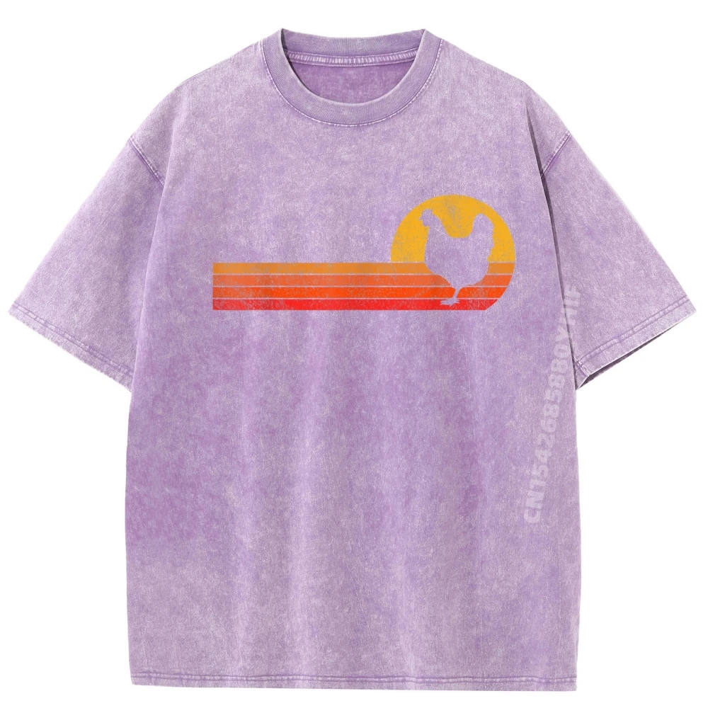

Hip hop Tees NEW YEAR DAY Funky Printed Luxury Designer Retro Washed T-shirts Women's T-shirt Man Retro Chicken Clothes