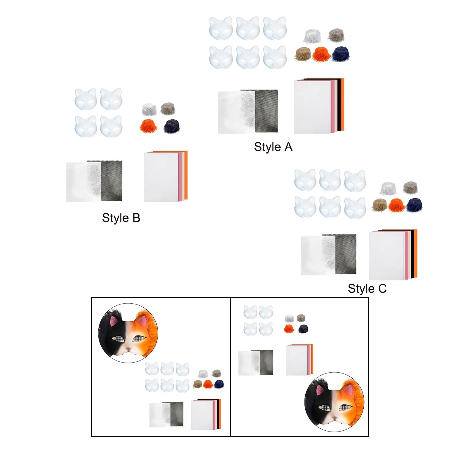 

DIY Cat Mask Kit Party Favors Blank Mask for Holiday Masquerade Role Playing