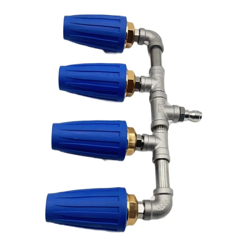 MOPHE-Pressure Washer With 4000 PSI, Four-Way Turbo Nozzle, 360° Rotation, 1/4" Quick Connector, For Car Cleaning