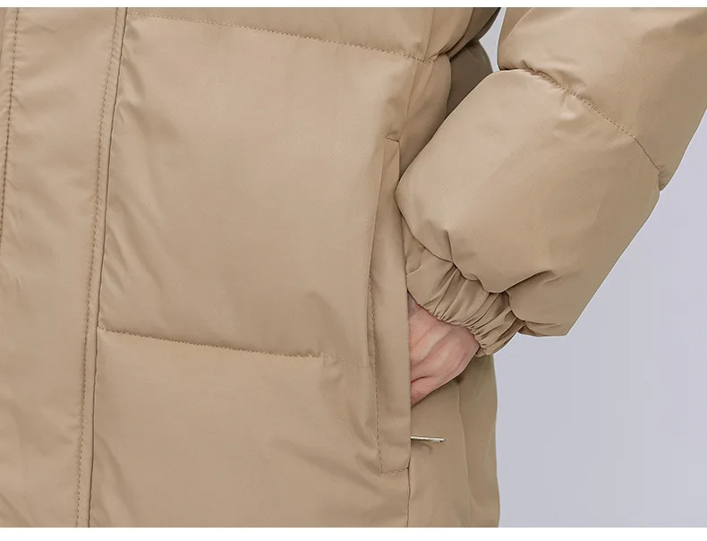 Winter Long Puffer Coat for Women Hooded Quilted Windproof Warm Zip Up Outerwear Russian Cold Weather Snow Jacket Over Knee Cozy